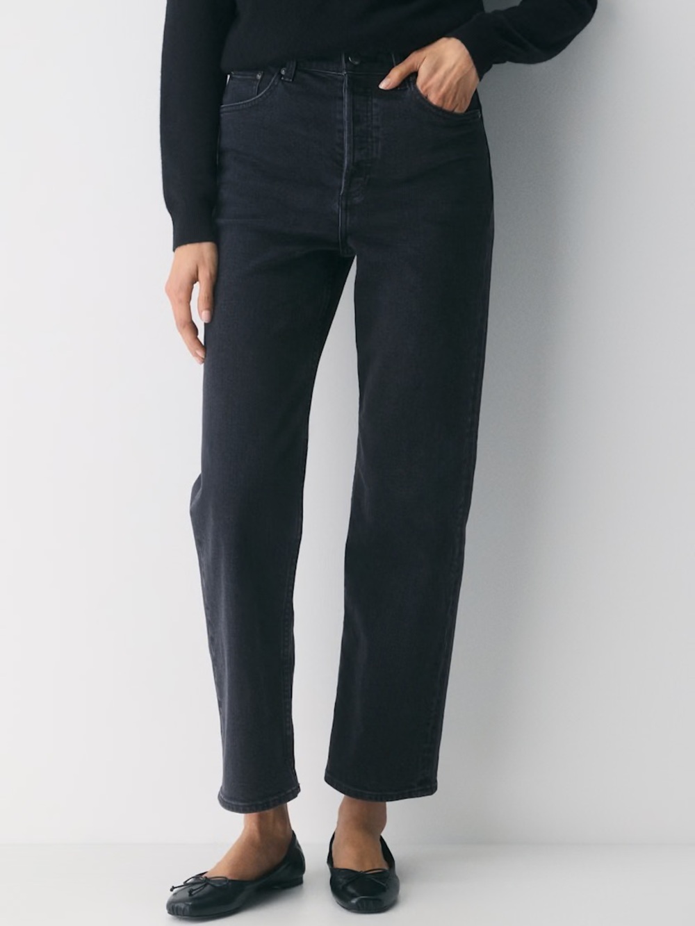 Denim Forum The Arlo Hi-rise Straight Jean - Black